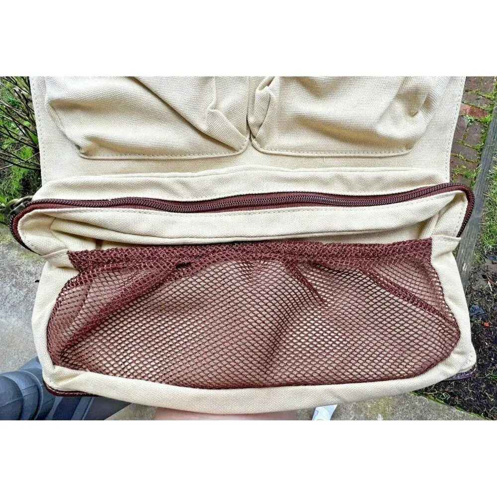 VTG Red Envelope‎ Leather Excursion Travel Case Bag Trifold Brown Tan Gold ~ NEW